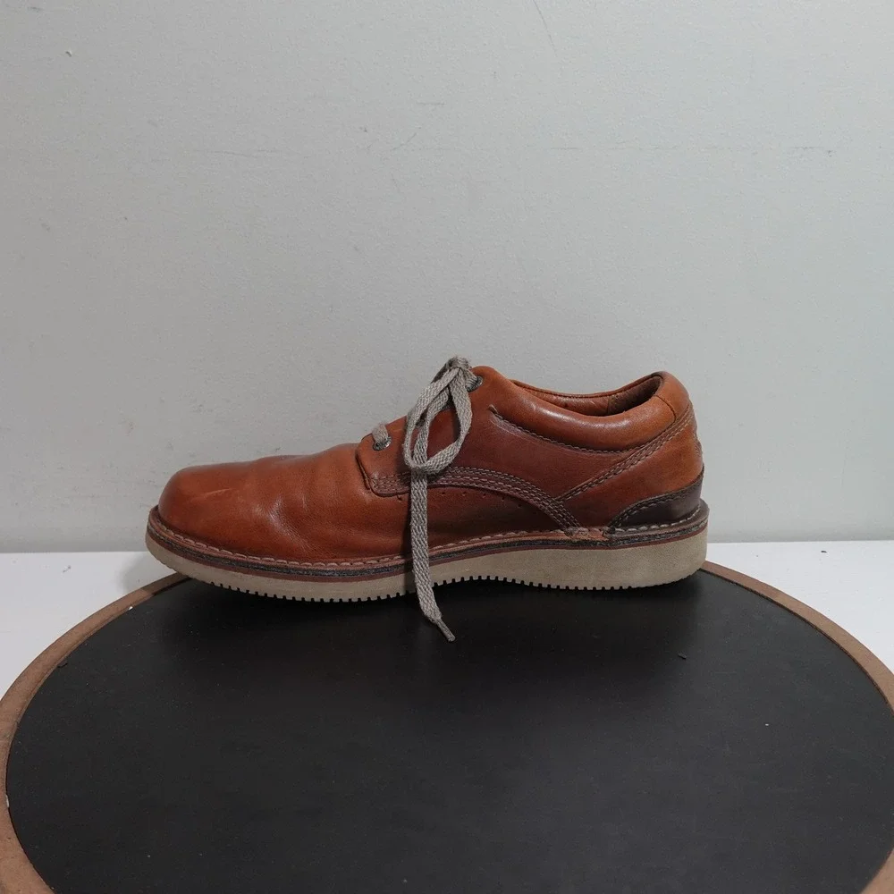 Rockport Leather Oxford Shoes Men 10‎ XW Brown Vibram Sole Casual Comfort